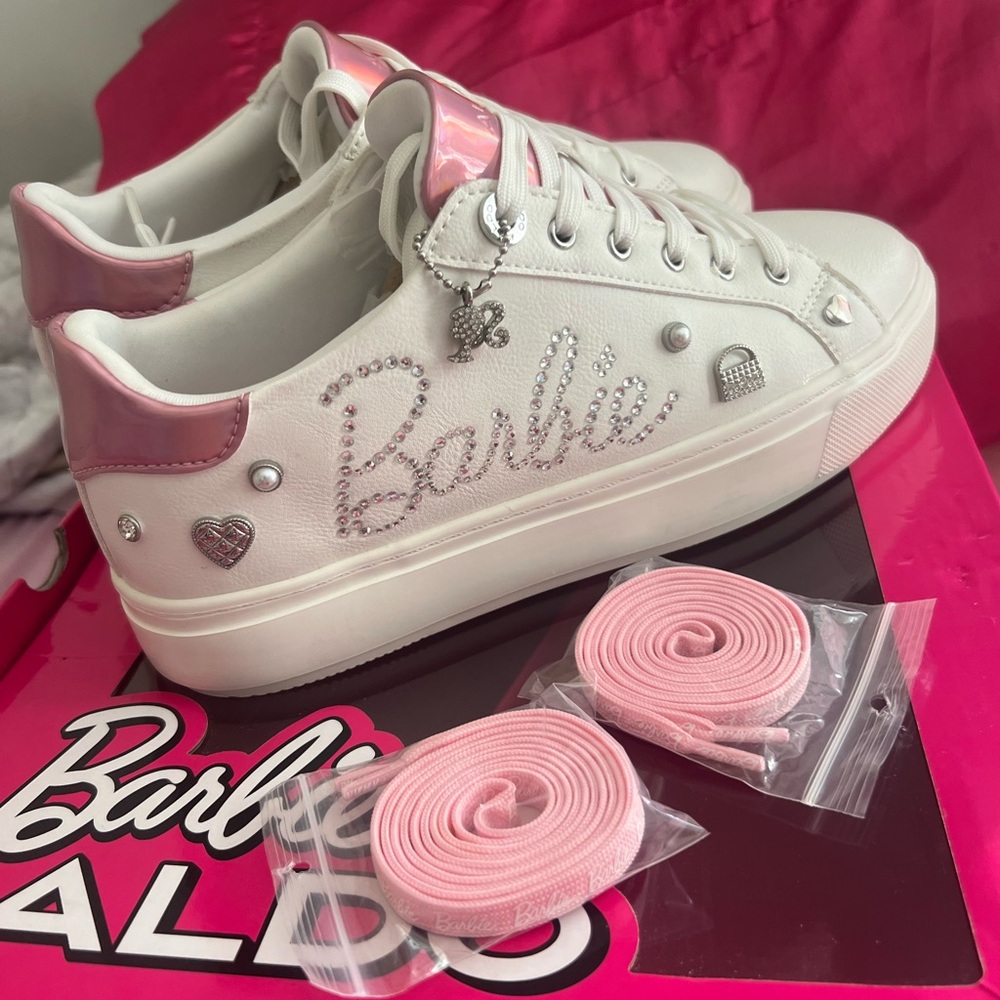 Barbie x Aldo Barbie logo lace up platform sneakers
